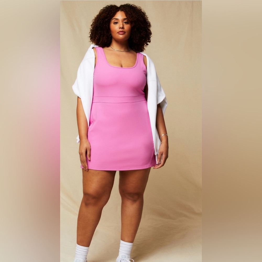 FABLETICS Pink Sunset Sporty‎ Rib Built-In Short Dress